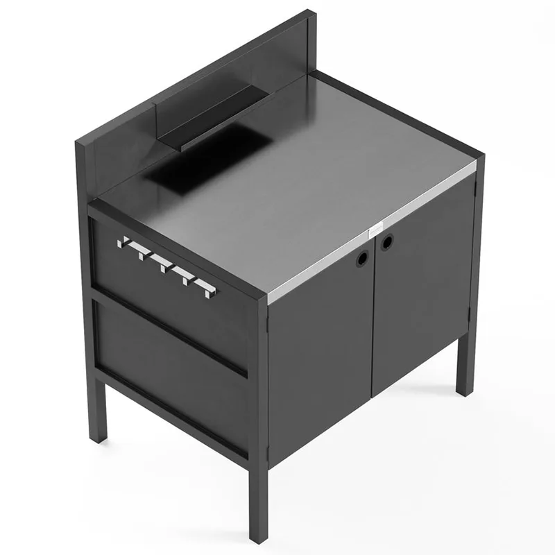 Открытый кухонный шкаф с двойной дверью