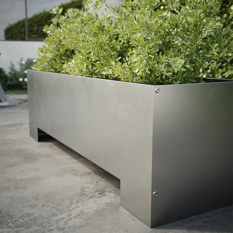 Rectangular Outdoor Planter with Raised Base