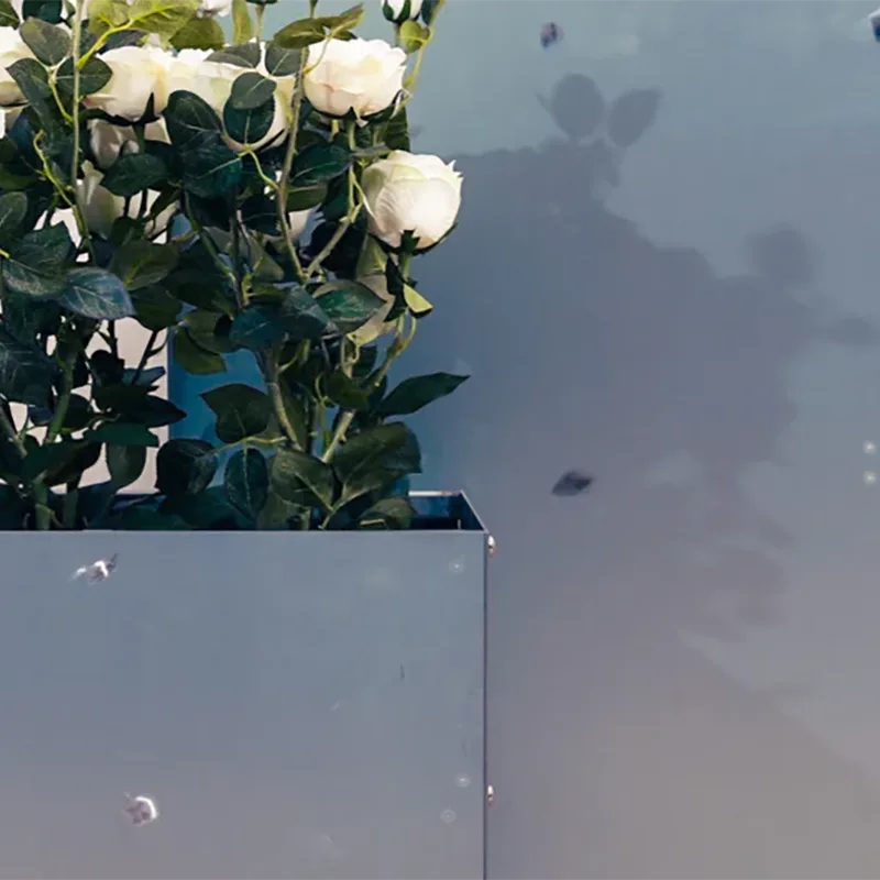 Rectangular Outdoor Planter with Raised Base