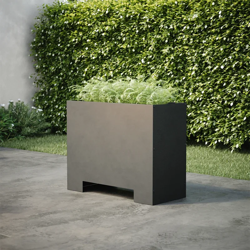 Rectangular Outdoor Planter with Raised Base