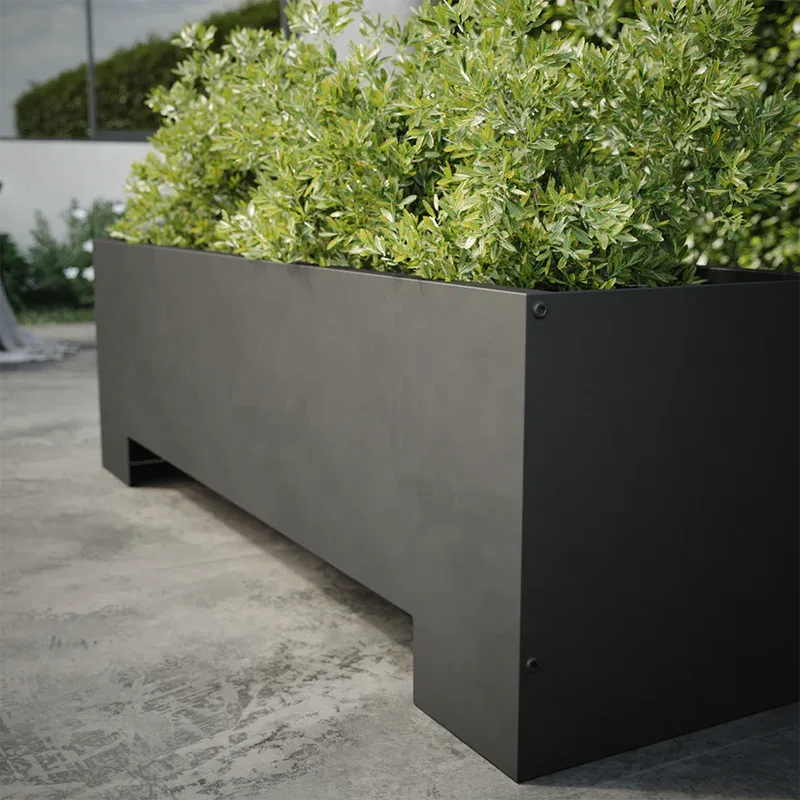 Rectangular Outdoor Planter with Raised Base