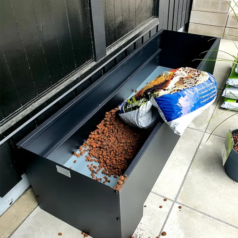 Rectangular Outdoor Planter with Raised Base