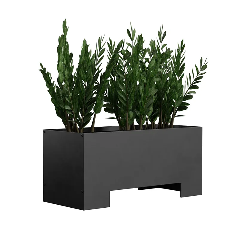 Прямоугольное уличное кашпо с приподнятым основанием